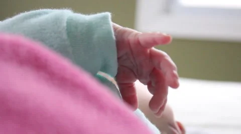 Sleeping Baby's Hand Stock Footage 54396907