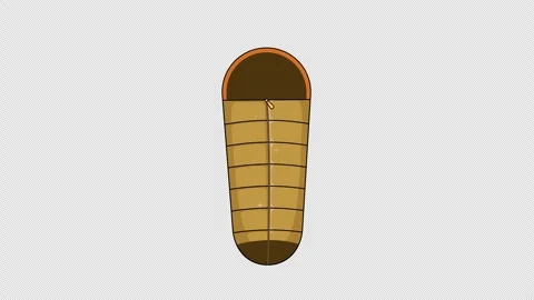 Sleeping bag animation video in 4k. motion graphic illustration vintage des.. Stock Footage 266375989