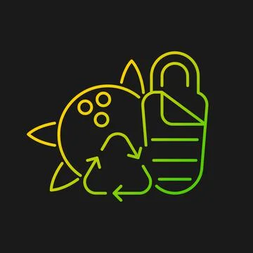 Sleeping bag from coconut shell gradient vector icon for dark theme Illustrazione stock