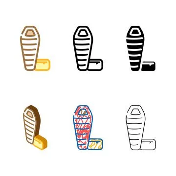 Sleeping bag color icon vector range Stock Illustration