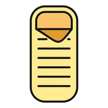 Sleeping bag icon flat color vector illustration Stock Illustration