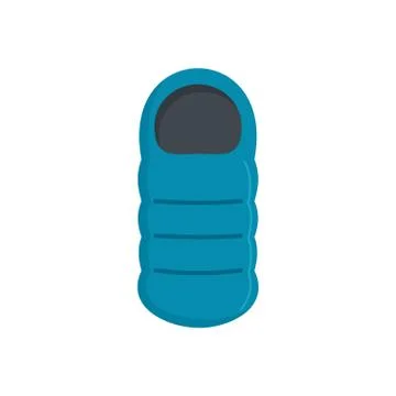 Sleeping bag icon, flat style Illustrazione stock