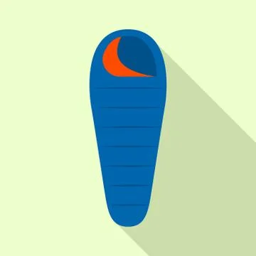 Sleeping bag icon, flat style 스톡 일러스트