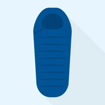 Sleeping bag icon, flat style Stock Illustration