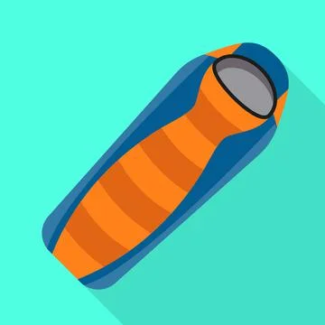 Sleeping bag icon, flat style Stock Illustration
