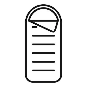 Sleeping bag icon outline vector. Campsite outdoor equipment Stock Illustration