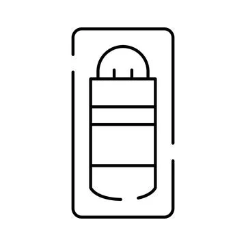 Sleeping bag icon representing camping and outdoor travel Stock Illustration