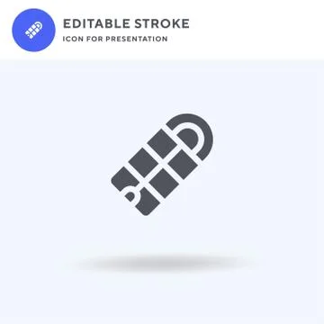 Sleeping Bag icon vector, filled flat sign, solid pictogram isolated on white Illustrazione stock