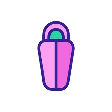 Sleeping bag icon vector. Isolated contour symbol illustration 스톡 일러스트
