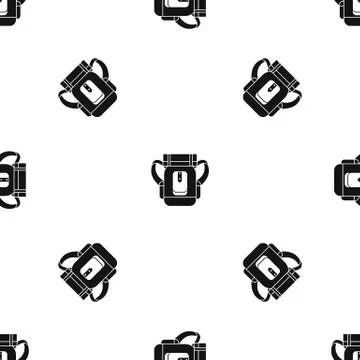 Sleeping bag pattern seamless black Illustrazione stock