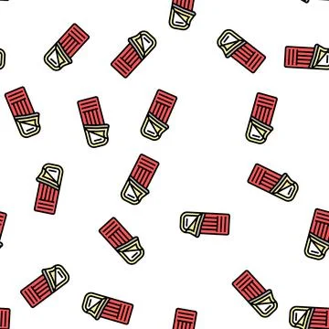 Sleeping bag vector seamless pattern Stock Illustration