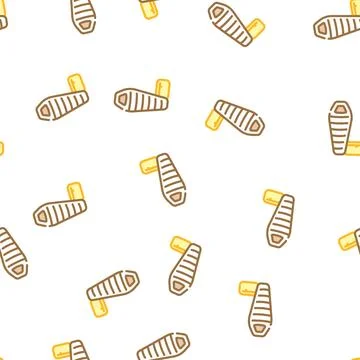 Sleeping bag vector seamless pattern Stock Illustration