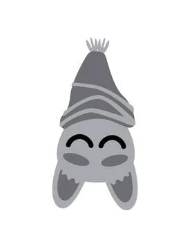 Sleeping bat. Cute bat. Flat, cartoon, vector Stock Illustration