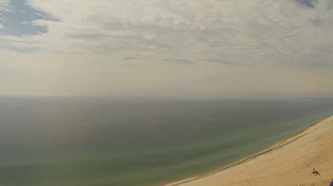 Sleeping Bear Dune Area (Part 9:  Steep Dune Overhang) Video stock 24975411