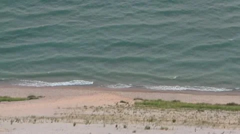 Sleeping Bear Dunes lookout waves Stock Footage 11287105