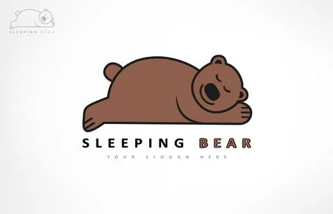 Sleeping bear logo vector. Animal design. Stock Illustration