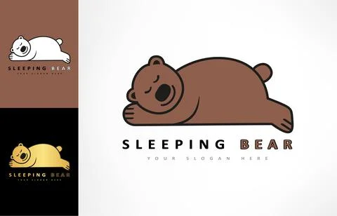Sleeping bear logo vector. Animal design. Stock Illustration