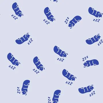 Sleeping bear sleep night glyph seamless pattern イラスト素材