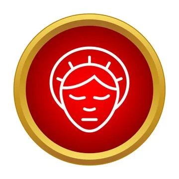 Sleeping beauty face mask application icon concept Stock Illustration