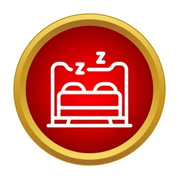Sleeping bed icon representing rest and comfort Stock Illustration