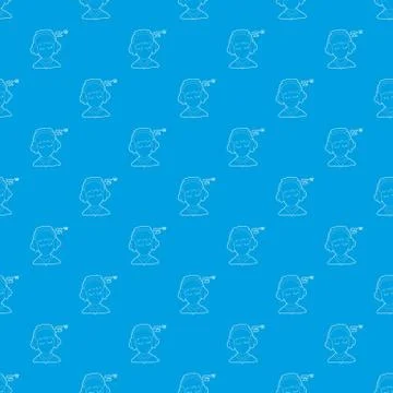 Sleeping boy pattern seamless blue 스톡 일러스트