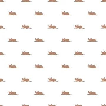Sleeping brown cat cartoon seamless pattern design background 스톡 일러스트