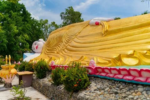 The sleeping Buddha. Foto stock