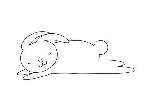 Sleeping Bunny Rabbit Vector Illustrazione stock