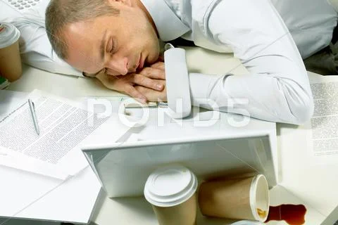 Sleeping businessman Stock Photos