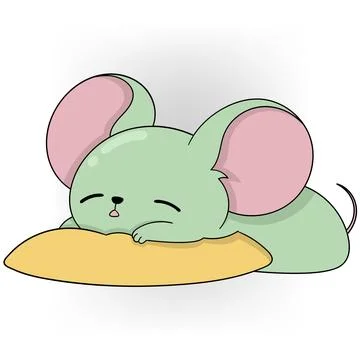 Sleeping Cartoon Mouse Stock Illustration