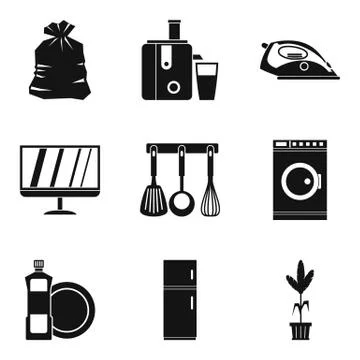 Sleeping case icons set, simple style Stock-Illustration