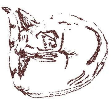 Sleeping cat curled up - coffee beans - computer modified sketch Stock Illustration