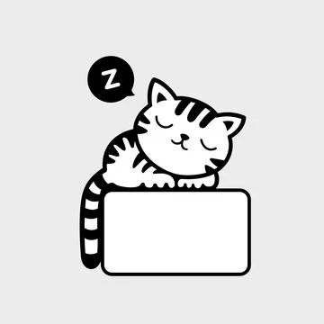 Sleeping cat icon. Isolated on white background Stock Illustration
