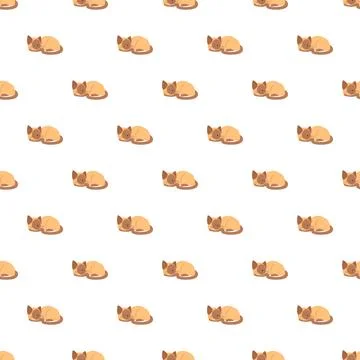Sleeping cat seamless pattern creating cute animal background Illustrazione stock