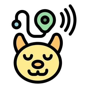 Sleeping cat wearing pet tracker sending location signal Stock Illustration