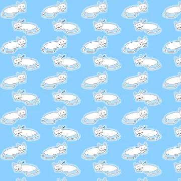 Sleeping cats pattern background 스톡 일러스트