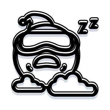 Sleeping character wearing cap and eye mask snoozing Stock Illustration