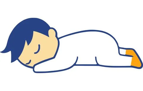 Sleeping Child in Cozy Position Stock Illustration