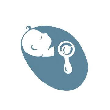 Sleeping child with rattles. Stock Illustration