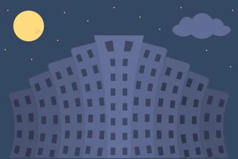 Sleeping city No lights in the windows Multi-storey apartment building. Ilustración de archivo