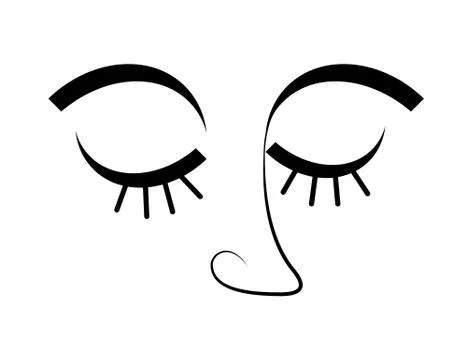 Sleeping closed eyes icon Stock Illustration