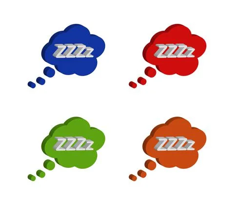 Sleeping cloud icon illustrated in vector on white background 스톡 일러스트