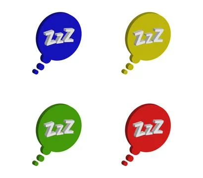 Sleeping cloud icon illustrated in vector on white background Illustrazione stock