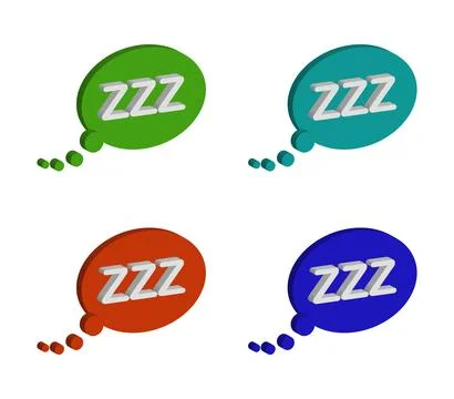 Sleeping cloud icon illustrated in vector on white background イラスト素材