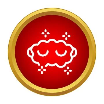 Sleeping cloud icon representing dream and rest Stock Illustration