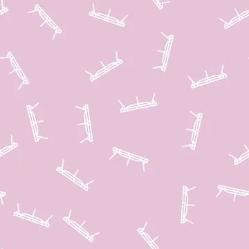 Sleeping cot line seamless pattern Stock Illustration