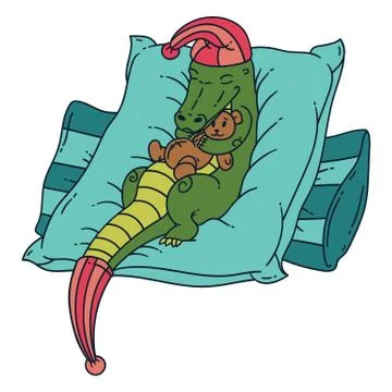 Sleeping crocodile. Stock Illustration