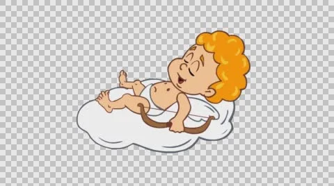 Sleeping Cupid. Colour version. Stock Footage 64589544