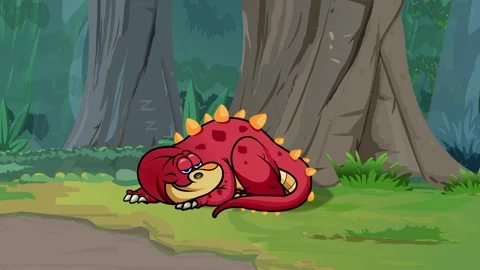 Sleeping dinosaur Stock Footage 273131291