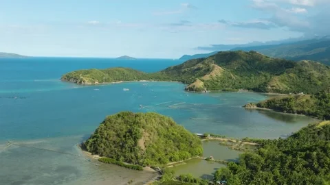 Sleeping Dinosaur Island in Mati, Davao Oriental. Philippines. Stock Footage 246721766